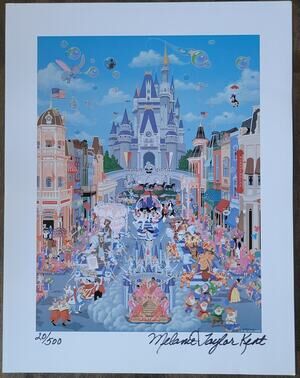 Melanie Taylor Kent Disney World 15th Anniversary 14x11 Serigraph Signed 20/500